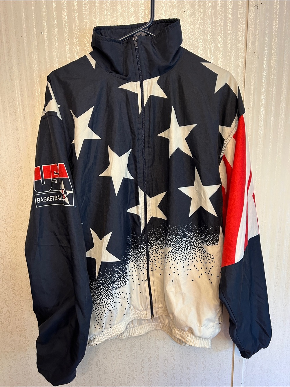 Vintage 1996 USA Stars Men's Basketball Windbreaker Jacket